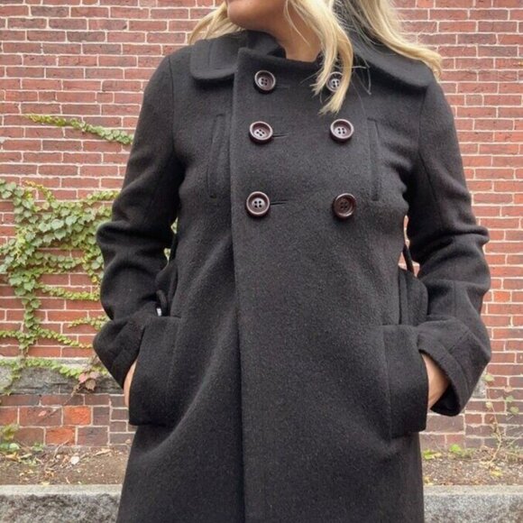 Susana Monaco Wool Belted Coat - Size 8 - Picture 1 of 3